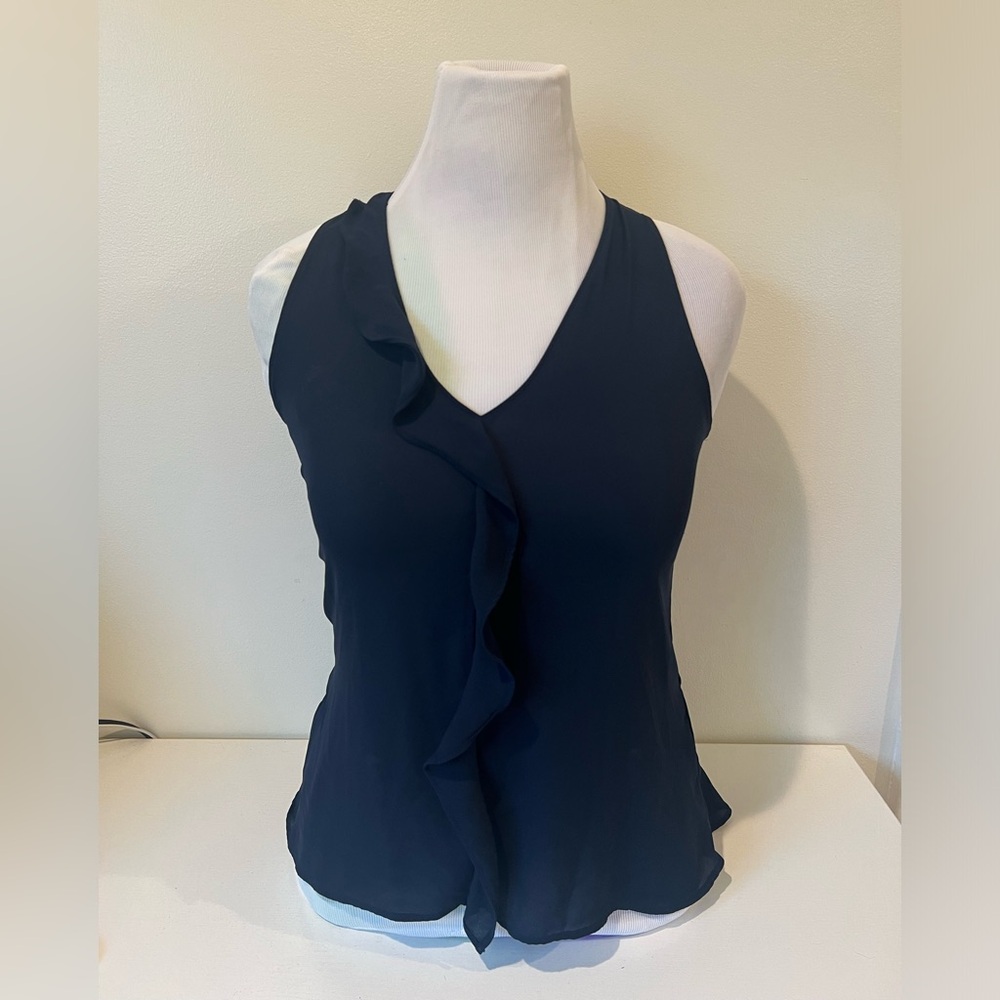 Banana Republic Dressy Ruffle Front Top Size S